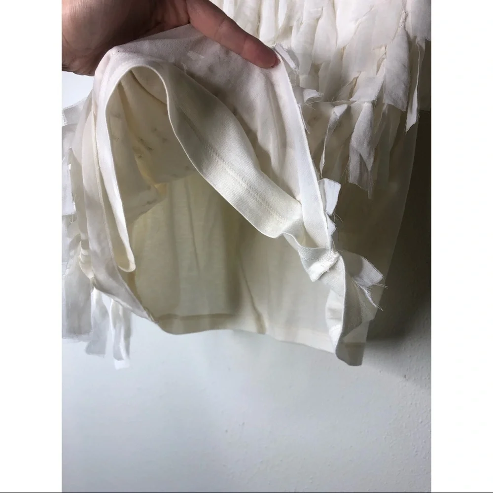 NWT Ann Taylor Cream Fringe Top - Picture 8 of 8